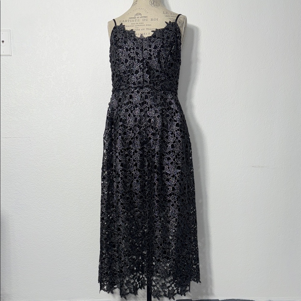 Astr Black Lace Midi Dress